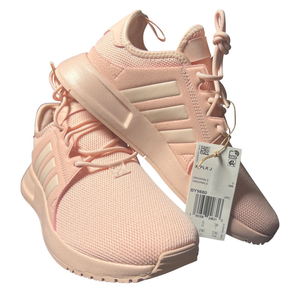 Adidas Originals X_PLR J Pink Mesh Running Sneakers BY9880 Kids 5.5 Womens 7